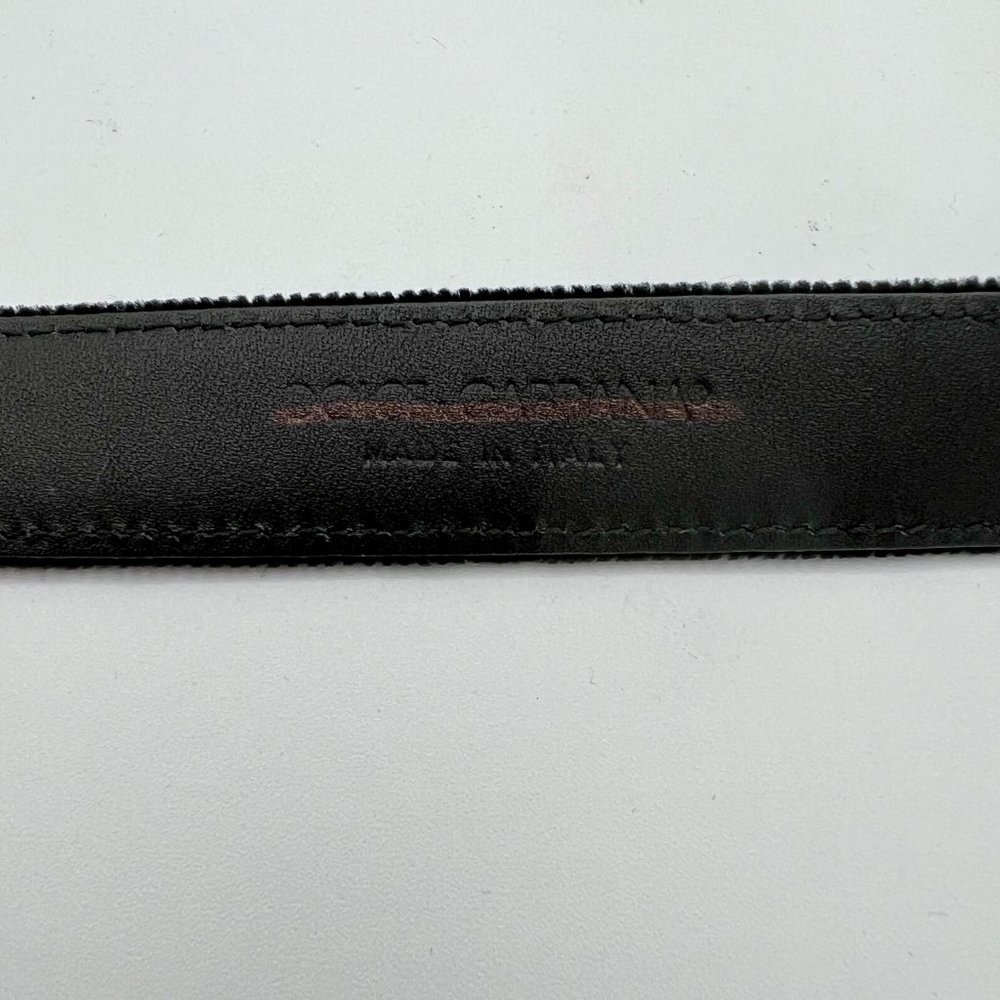 Dolce & Gabbana Black Velvet Belt - Picture 7 of 8